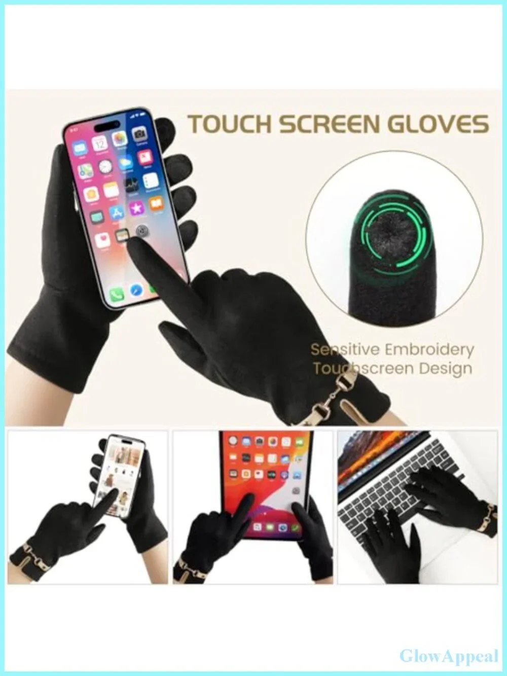 Women's Winter Gloves 3 Pair Pack Touchscreen Thermal Knit Gloves